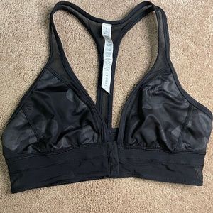 Lululemon Black Camo Front Clasp Bra